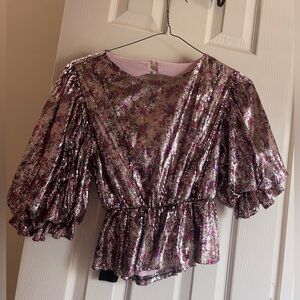 Sister Jane Pink and Silver Sequin Blouse